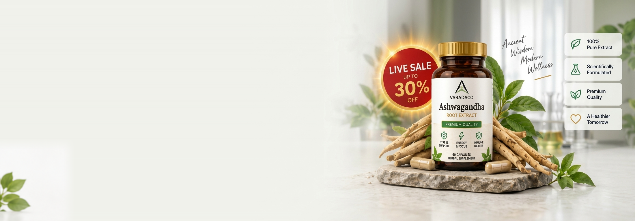 Ashwagandha - Pure, Potent, Natural. For a Stronger, Healthier You